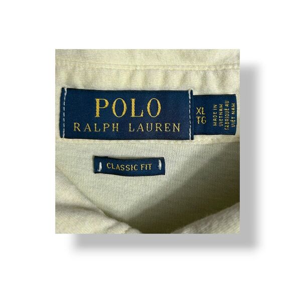 Polo Ralph Lauren Yellow Cotton Classic Fit Polo Shirt Pocket Preppy Men's XL - Picture 6 of 10